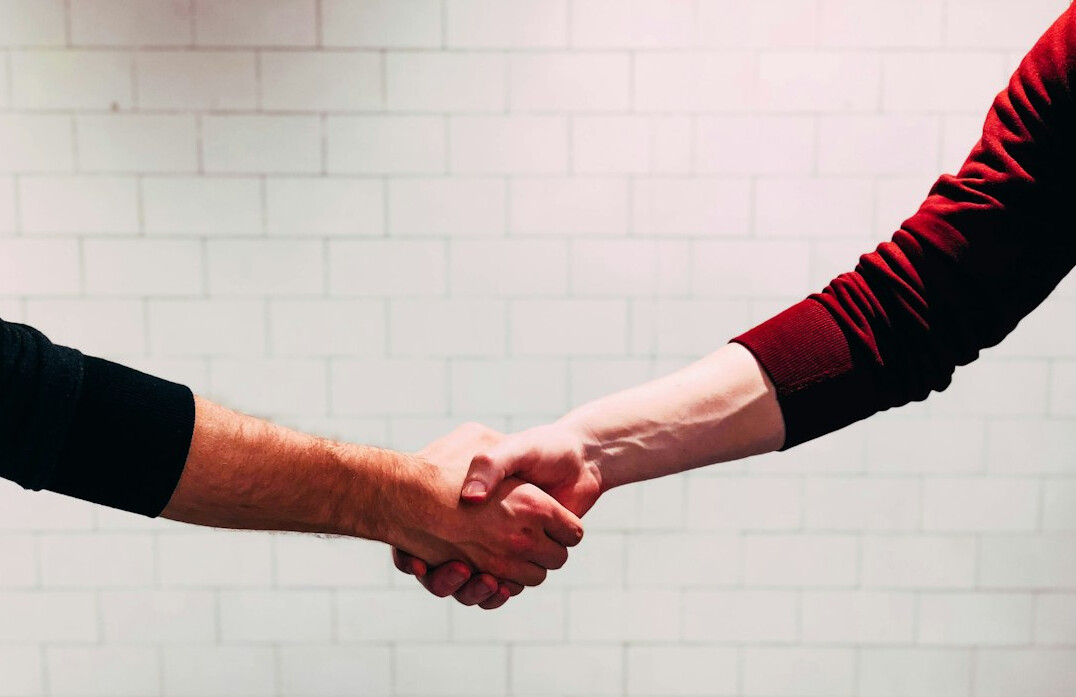 colleagues shaking hands